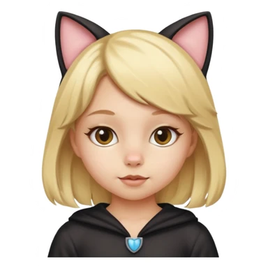 blonde girl kid in cat costume sticker