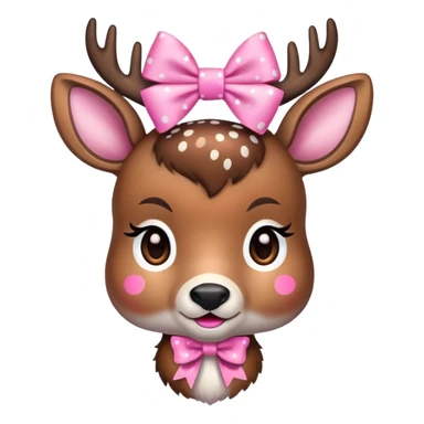 Deer with pink bow  sticker