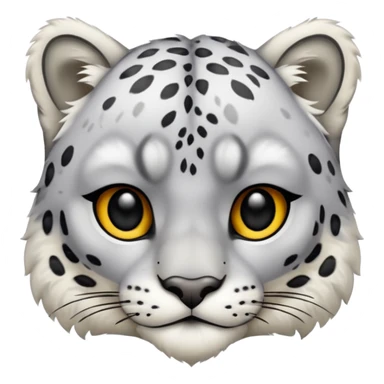 Deformed Snow leopard-Eyes are long and black sticker