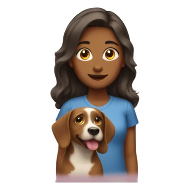 A girl with a dog sticker