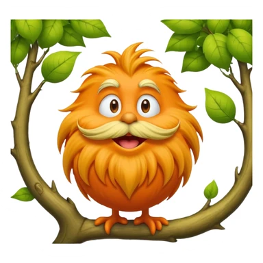 orange lorax character with yellow mustache who speaks for the trees sticker