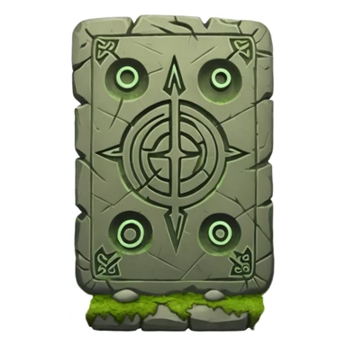 Stone Tablet – Carved gray slab with ancient runes in jyngle sticker