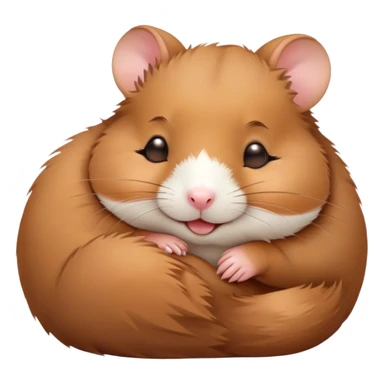 Meme-Worthy Cute Sleeping Brown Hamster Portrait Emoji, Head resting peacefully with a contented smile, showcasing a delightfully compact build and a luxuriously soft rich brown fur, eyes shut in a serene nap, Simplified yet hilariously adorable features, highly detailed, glowing with a soft, drowsy light, high shine, relaxed and utterly lovable, stylized with an air of playful laziness, bright and heartwarming, soft glowing outline, capturing the essence of a comically sleepy hamster, so meme-worthy it feels like it could instantly become the next viral sensation of adorable slumber! sticker