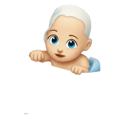 blue-eyed baby in cradle sticker