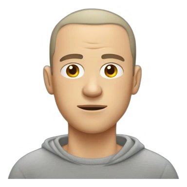 tired white man with buzz cut in gray sweatshirt is spooked sticker