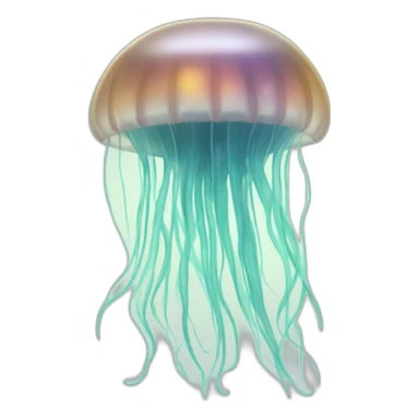 A serene jellyfish emoji with its translucent body pulsating slowly and its tentacles gracefully swaying in the currents. sticker