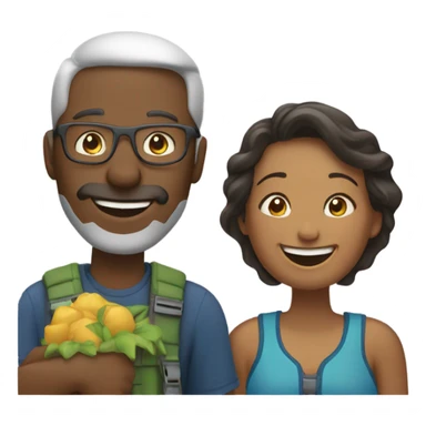 Man & wife having fun outdoors sticker