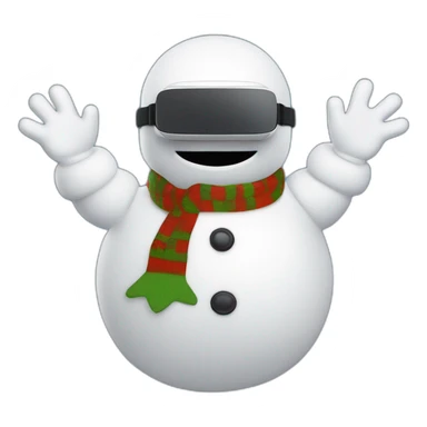 full body christmas michelin man snowman in vr headset sticker