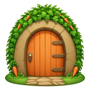 Rabbit burrow with carrot door sticker