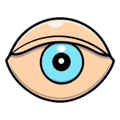 cartoon eye with expressive eyelid and pupil sticker