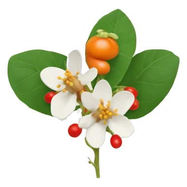 ashwagandha flowers with orange-red berrie sticker