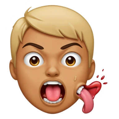 Tongue out spitting like in a joking way kinda angry sticker
