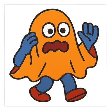 vibrant toon style miedo disfrazado sticker