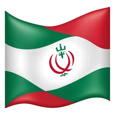 square iranian flag green white and red  sticker