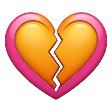 Bright yellow to orange to dark pink double gradient double heart sticker