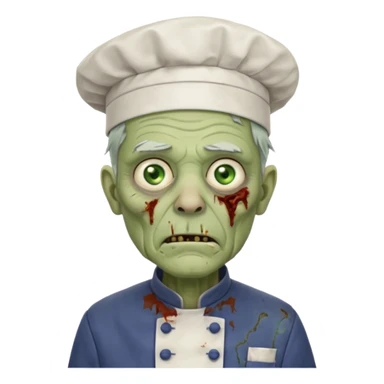 elderly  zombi man chef sticker
