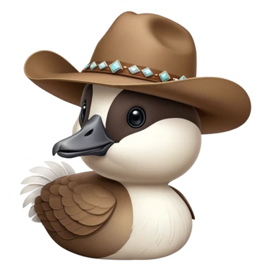 Canada goose wearing a cowboy hat sticker