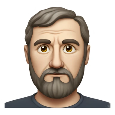 Russian writer Alexander Kuprin Photorealism A plump serious man of Slavic appearance with litle eyes with beard and mustache, with a  short haircut, big detailed face, wrinkled face sticker