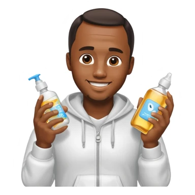 Make an emoji of Diddy with baby oil and white clothes sticker