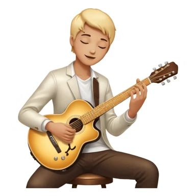 cinematic-realistic-guitar,-polished-metal,-warm-golden-reflections-dancing-along-its-surface,-soft-hands-carefully-positioned-over-the-keys,-glowing-with-an-elegant-and-airy-charm. sticker