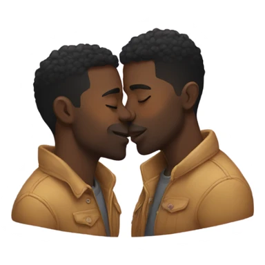 two black gay men kissing passionately  sticker