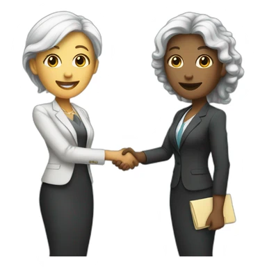two white business women with different hair colors shaking hands sticker