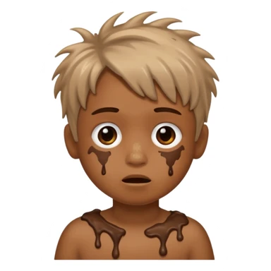 Un enfant avec du caca sur les cheveux sticker