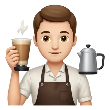 barista man with apron sticker