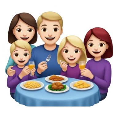 light family having dinner sticker