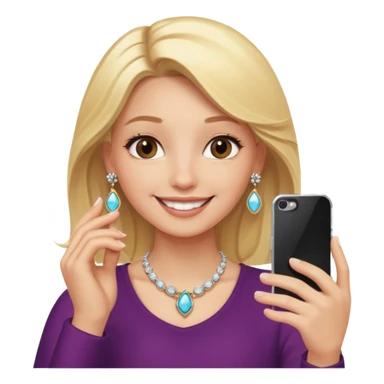 phone selfie blonde jewelry girl sticker