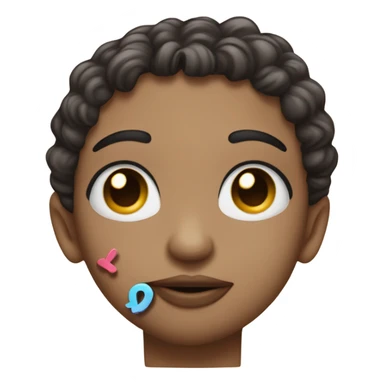 Kiss face with peace sign sticker