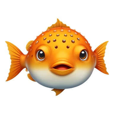 All Orange Blowfish facing forward sticker