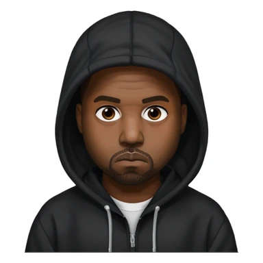kanye west with black hoodie sticker