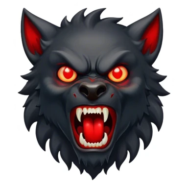 black Werewolf with glowing red eyes screaming  sticker