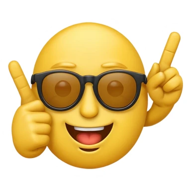 Yellow emoji with sunglasses giving middle finger sticker