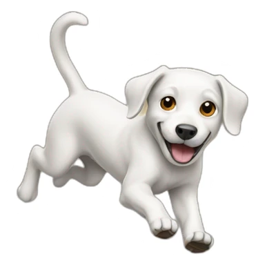 dog running away sticker