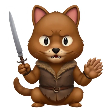 An angry cuyo with a knife in its paw  sticker