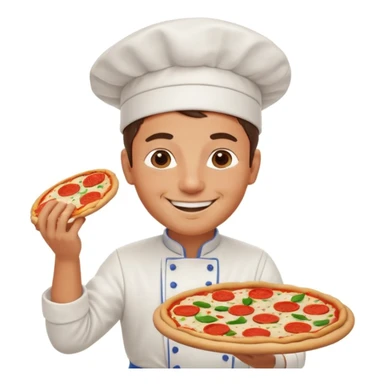 smiling Italian chef spinning pizza dough sticker