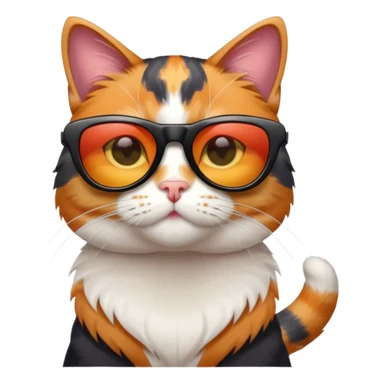 Calico Cat with sunglasses sticker