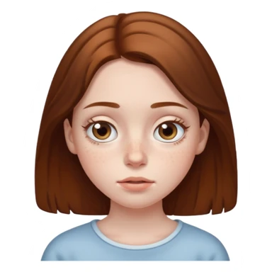 brown haired girl puffy swollen eyes sticker