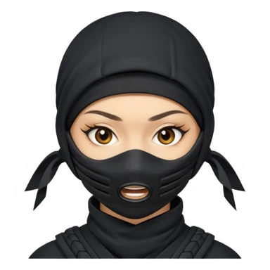 Female Ninja with mask covering mouth sticker