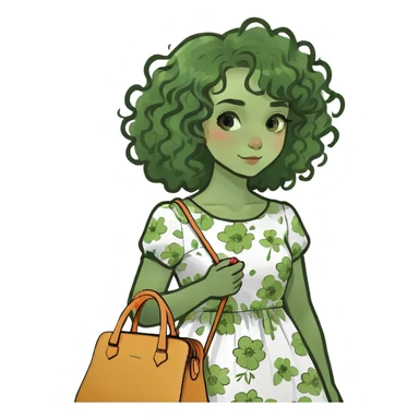 Curly hair girl sticker