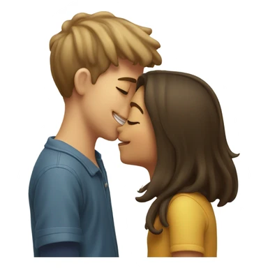 girl kissing boy sticker