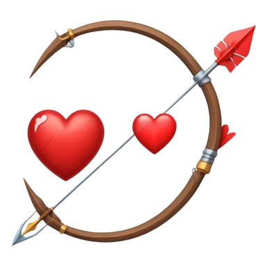 bow and arrow with red heart in the middle sticker