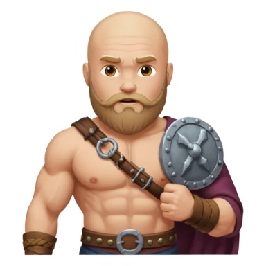bearded Vikings with bald  with bulky body with Viking outfit sticker