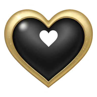 black heart with gold sparkles sticker