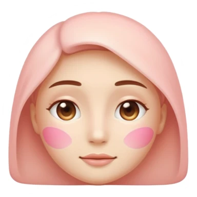 Minimal skincare emoji of a calm glowing face, soft blush tones, healthy radiant skin, minimalist style, gentle gradient, wellness aesthetic, no strong outlines, spa-inspired emoji. sticker