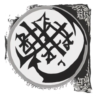 black flag,shows the Seal of Muhammad within a white circle, with the arabic phrase above it, "There is no god but Allah". sticker