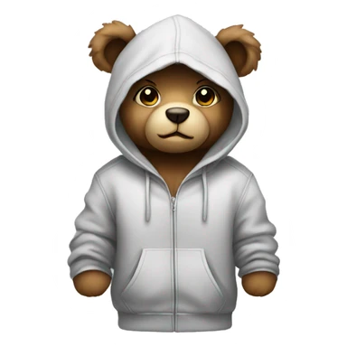 cute teddy wearing a hoodie sticker