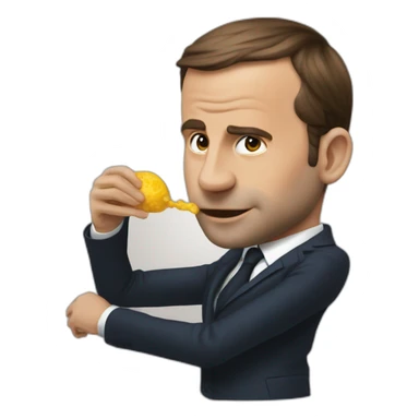 macron mange une sucette sticker
